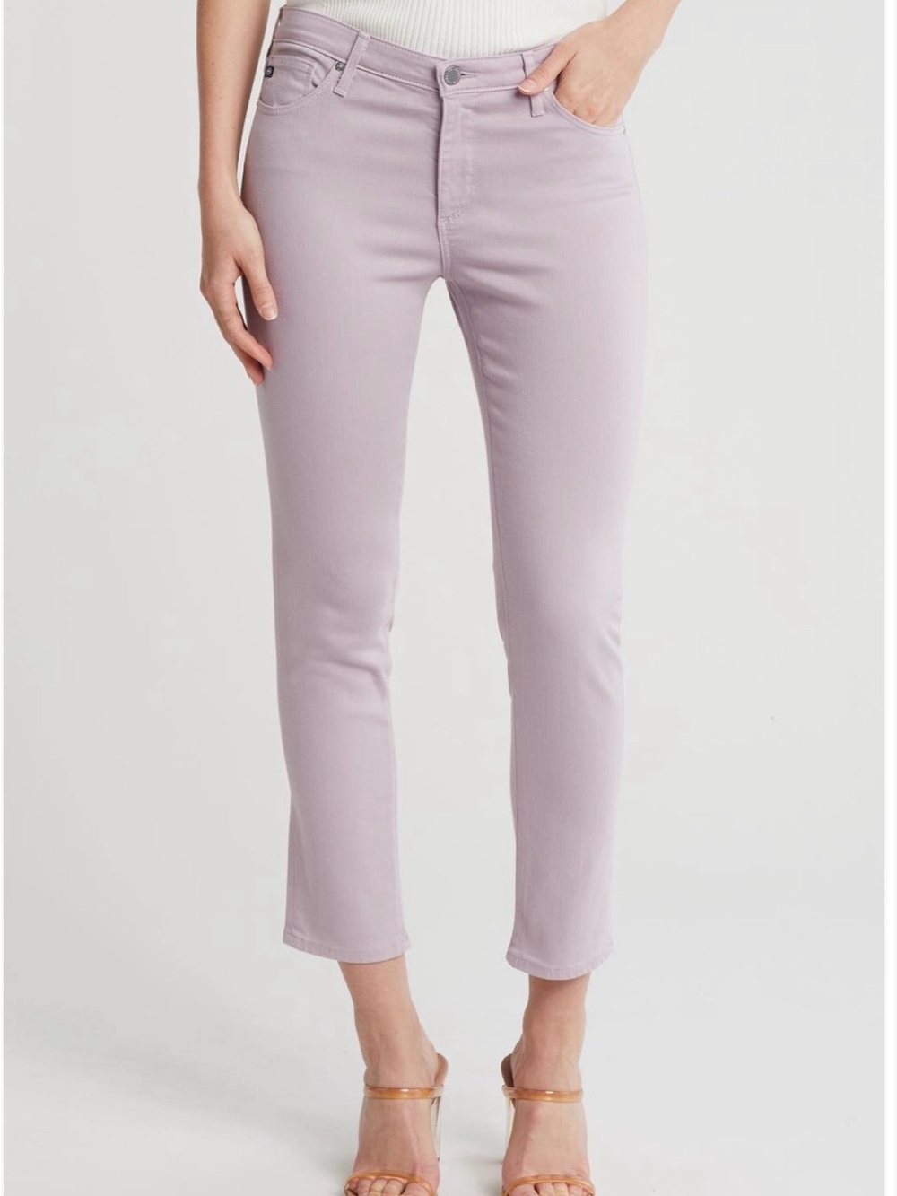 Ag The Prima Crop Cigarette Lavender Skinny Jeans